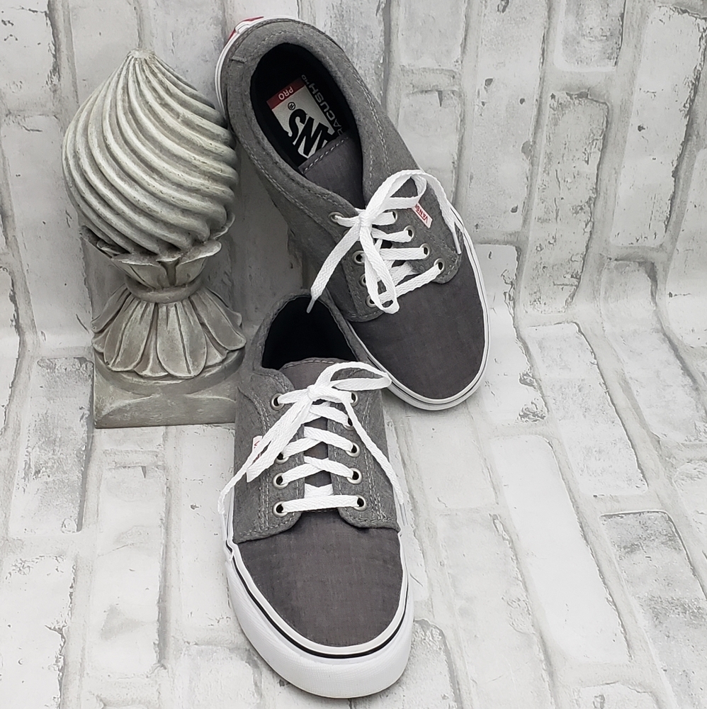 Vans Pro Ultracush Gray Low Top Lace Up Skateboarding Sneakers, Men's 6.5